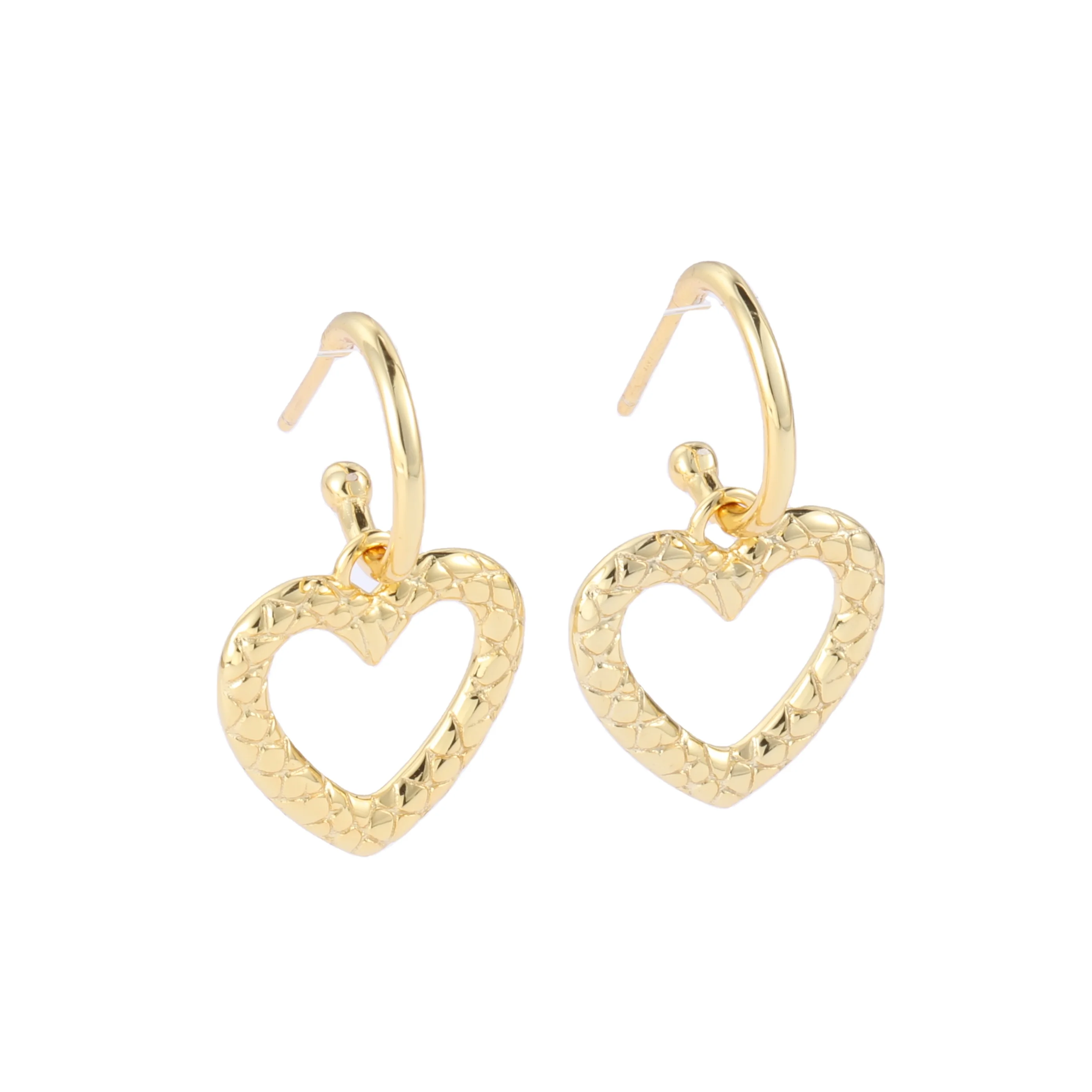 

Hot selling 925 sterling silver hollow heart-shaped simple earrings