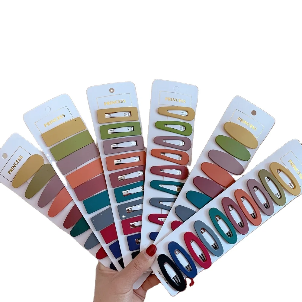 

Free shipping New Morandi Color small hairpin set bright bb clip Joker bangs hair accessories simple hair clip