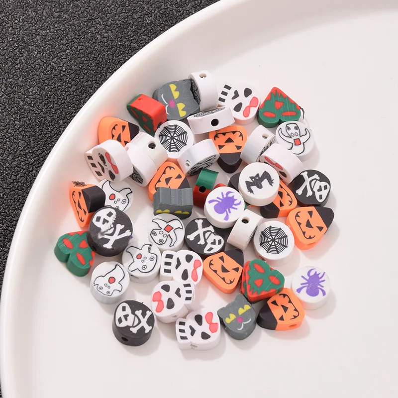 

diy new theme Halloween soft ceramic slice mobile phone chain personalized beads accessories, Custom