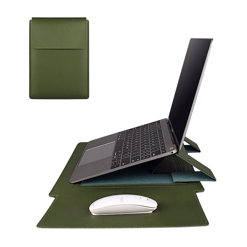 

Hot Selling PU Leather Notebook Bag With Stand For Macbook Laptop Sleeve