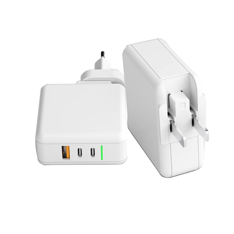 

65W GaN Quick Travel Charger Three Ports Mini Size 65W High Power Fast Charging Quickly GaN Wall Charger for Mobile Phone Laptop, White,black