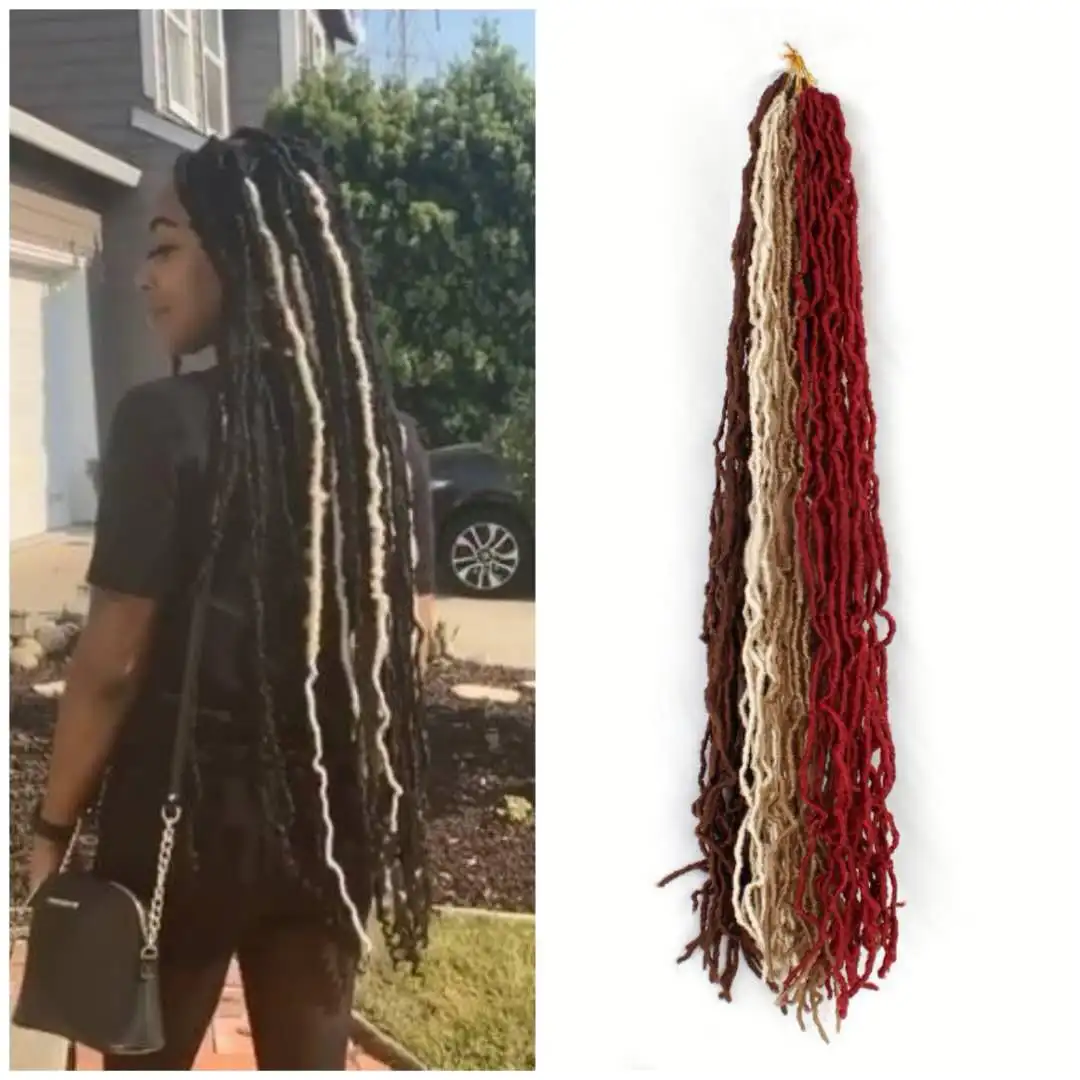 

Goddess Faux Loc Crochet Hair Synthetic Dreadlocks Soft Braiding Hair Extension Natural Look Nu Locs