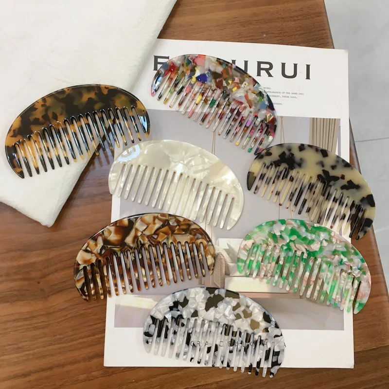 

Anti Static Detangle Acetic Acid Hair Brush Combs Leopard Wide Tooth Comb cellulose acetate bulk hair trim comb, Picture shows