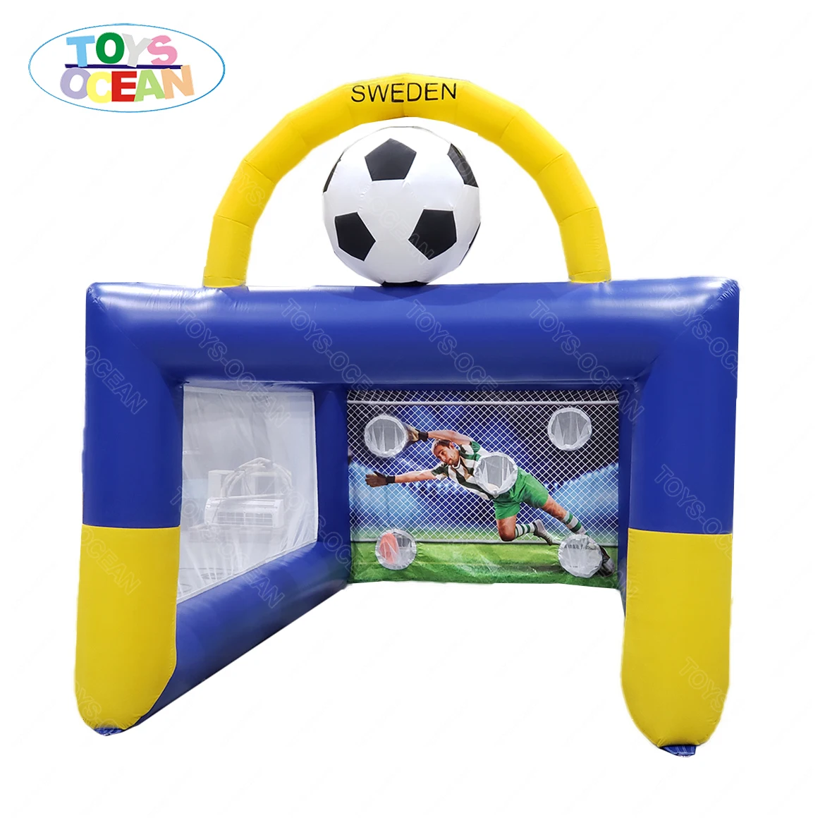 

Inflatable football shoot soccer kick games Inflatable football gantry game inflatable soccer carnival game
