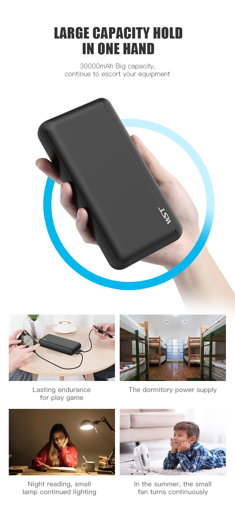 Multiple protection custom portable dual USB mobile charger 30000 mah power bank - ANKUX.COM