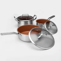 

stainless steel ceramic nonstick Multi function saucepan frypan kitchenware cookware sets