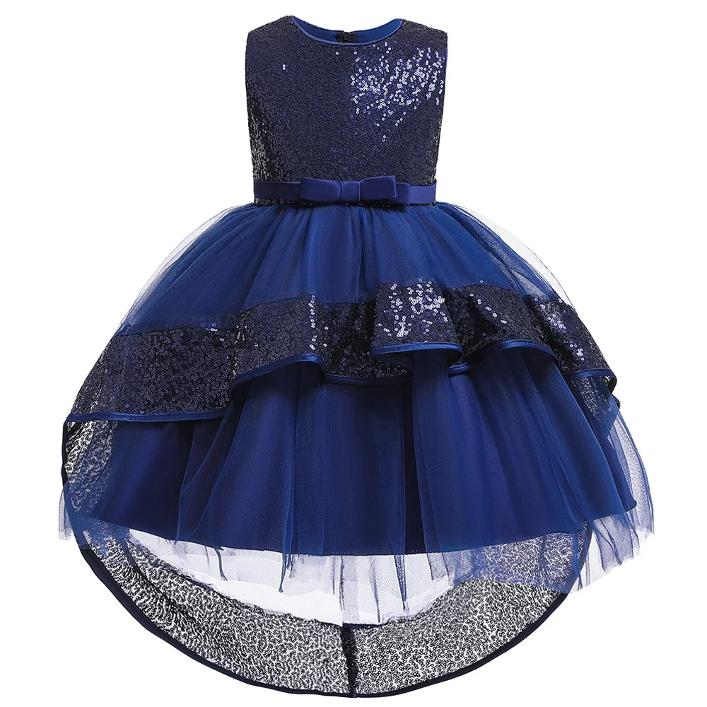 

New girls' sequined trailing princess dress of bride fellow Kids children's catwalk dress