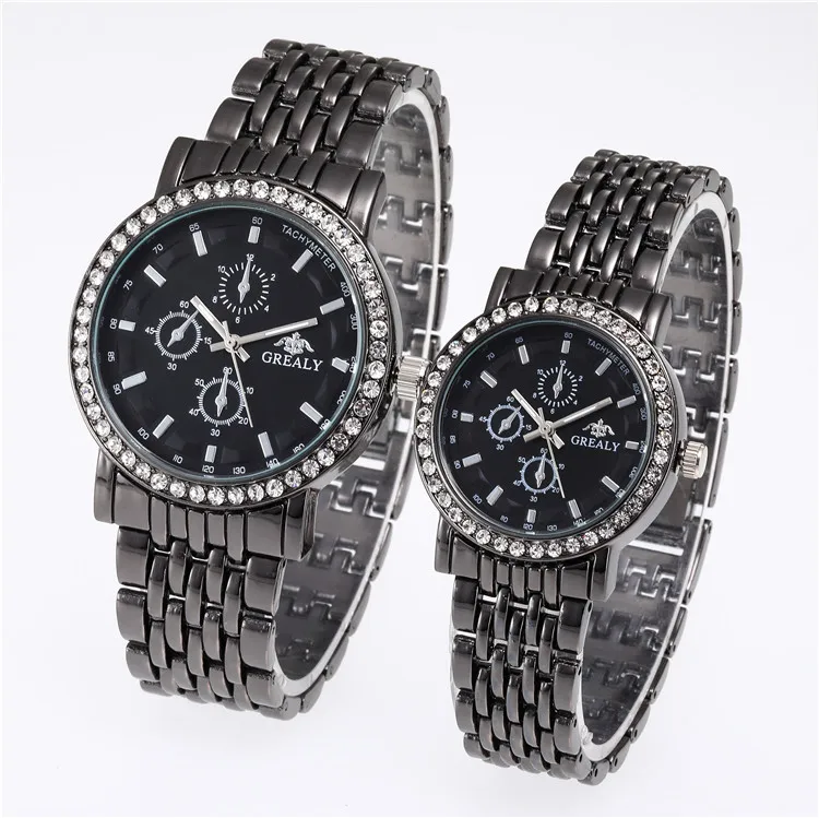 

China factory wholesale business style wrist watch diamond watches couples watches, Picture shows