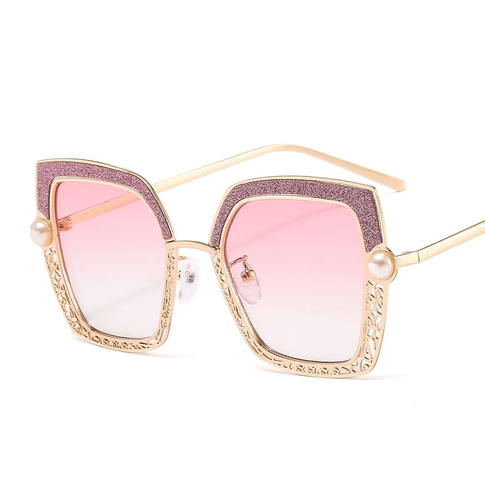 

High Quality Stylish Vintage Oversized Big Metal Frame Shades Woman Sunglasses lentes de sol