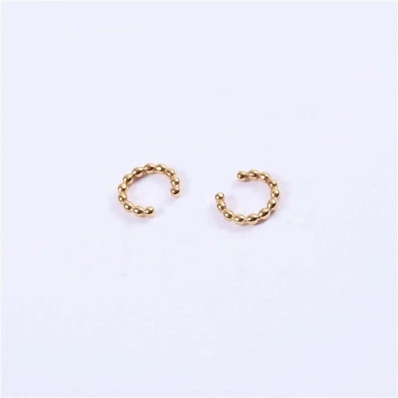 

High End 18K Gold Plated Bead Cuff Earring Stainless Steel Jewelry