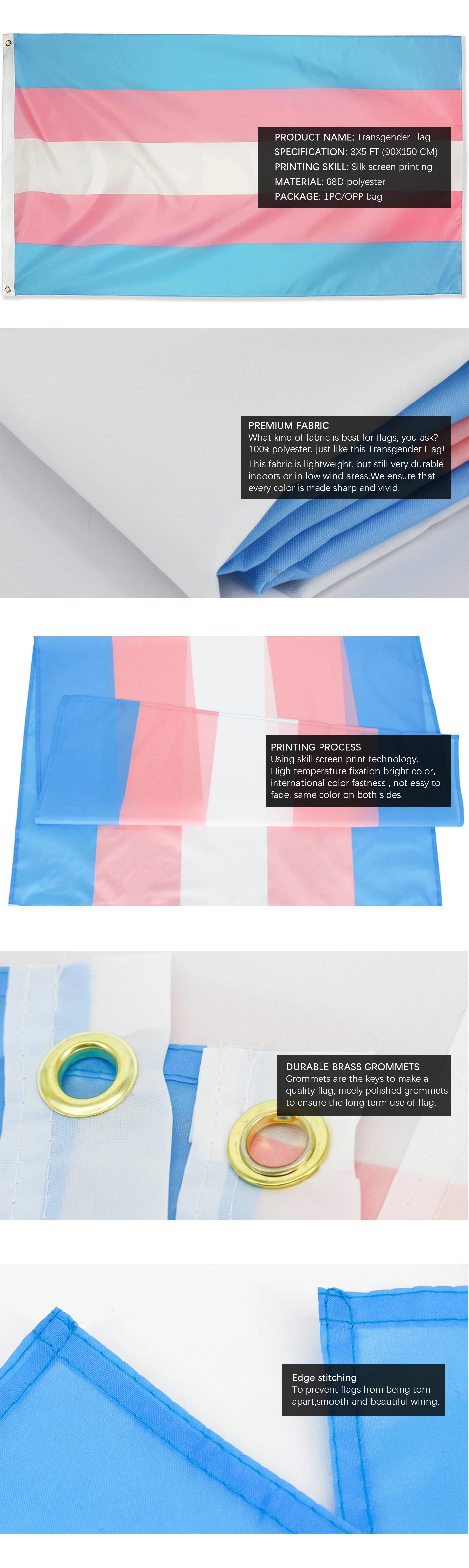 Polyester Pink Blue Stripes Rainbow Flag 3x5 Ft 90x150cm Transgender Flag Trans Pride Flag Lgbt For Decoration Buy Rainbow Flag Transgender Flag Lgbt Product On Alibaba Com