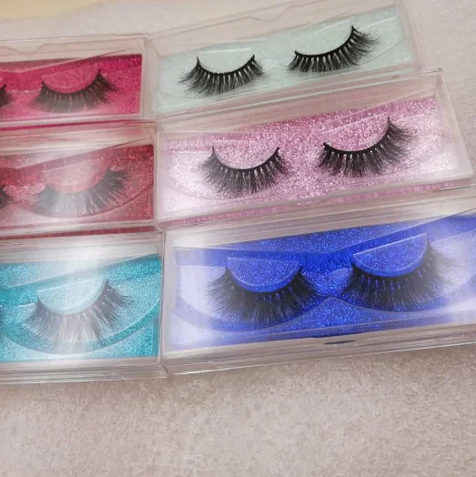 

Factory Outlet 100% Handmade Natural Thick 2020 New Natural False Eyelashes Makeup 15 mm Mink Lashes, Black color