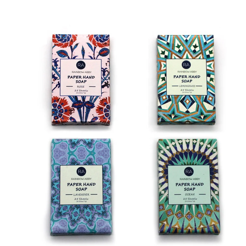 
Wholesale Outdoor Travel Toiletry Washing Cleaning Soap Sheets Disposable Portable Scented Paper Hand Soap 