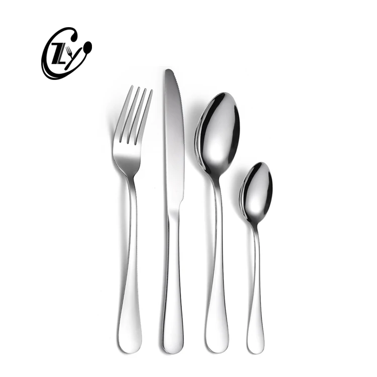 

Hot Sell 4PCS Silver Flatware Set Stainless Steel Spoon Fork Knife Cutlery Set For Restaurant