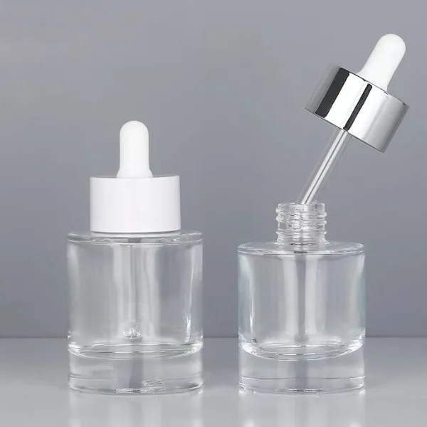 

Fuyun 30ml 50ml Thick Wall Clear Glass Dropper Bottle Heavy Bottom 1oz Glass Cosmetic Toner Pump Serum Bottle For Skincare