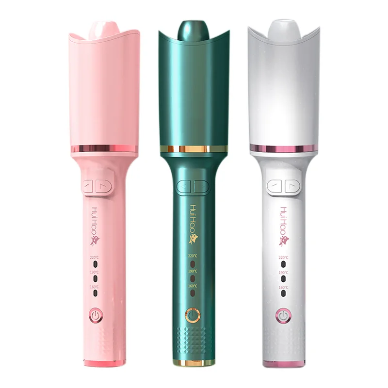 

Hot Sale High Performance Portable Ceramic Magic Curling Wand Ceramic Curling Iron Automatic Hair Curler, White/green/pink