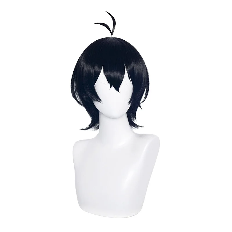 

Black Synthetic Hair Anime Comic Exhibition Cosplay Halloween Hair COS Ombre Wigs Hair Ends Upturned Ahoge, Pic showed