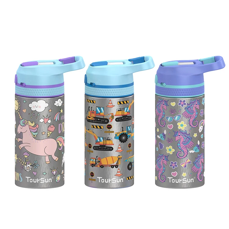 

12oz BPA Free Cartoon Custom Vacuum Stainless Steel Water Bottle For Kids