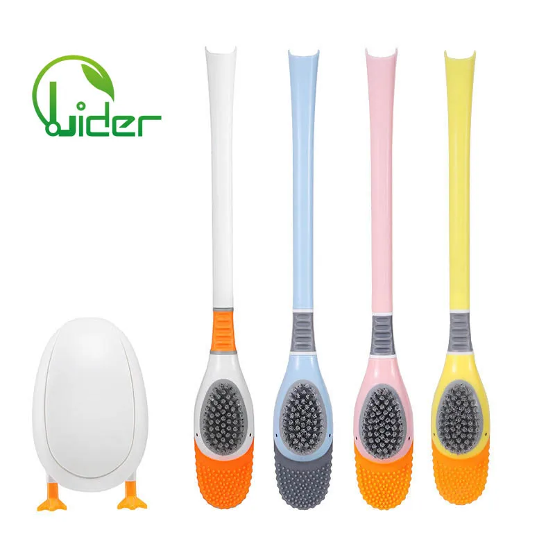 

Duck brush for toilet Household With Holder Fashionable Round Silicone Toilet Cleaning Brush