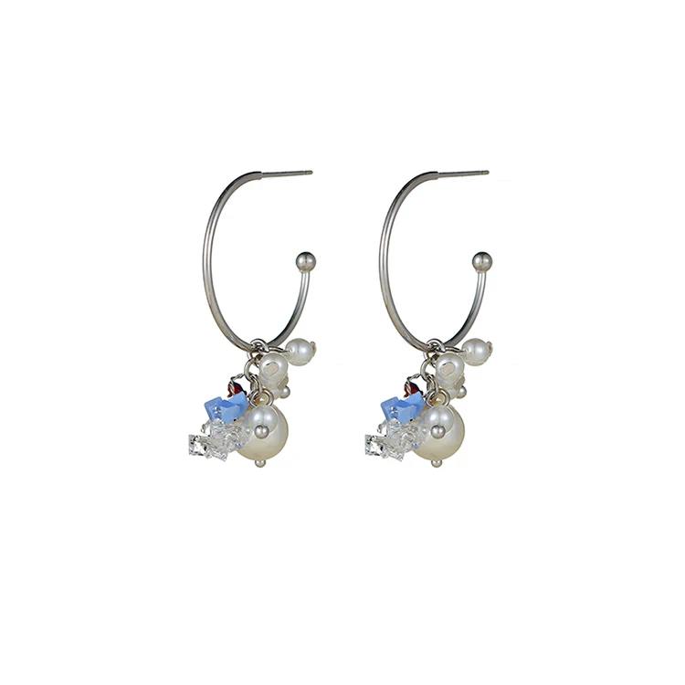 

004E9 Xuping Fashionable lovely pearl lady hot selling earrings, White rhodium