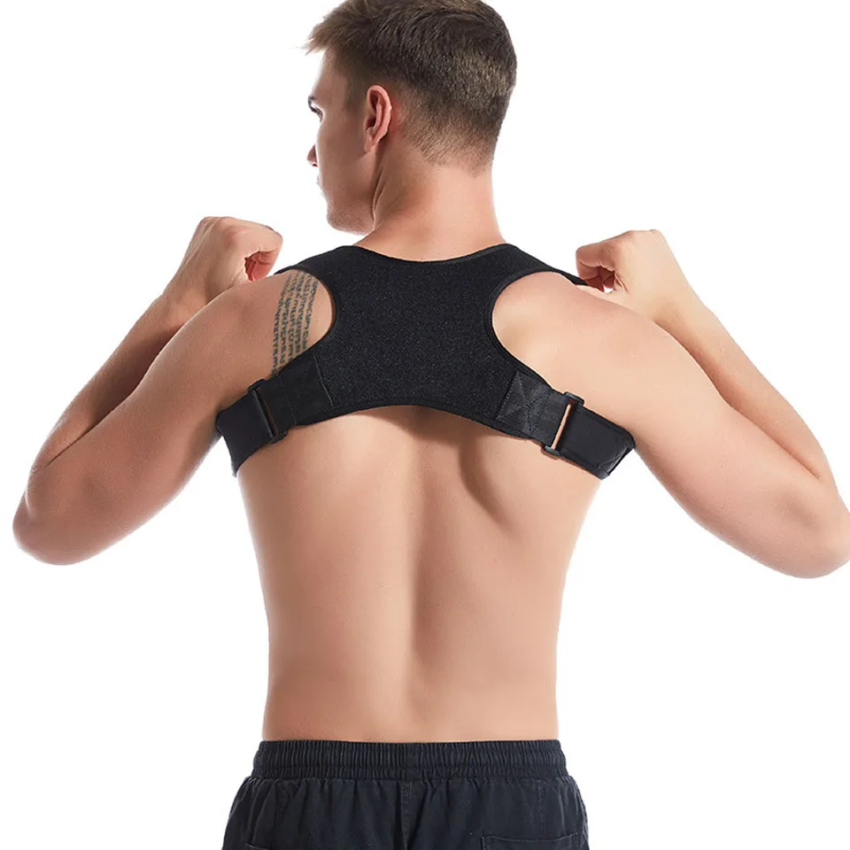 

Hot sale adjustable adult kyphosis orthosis support clavicle orthosis back posture corrector, Black