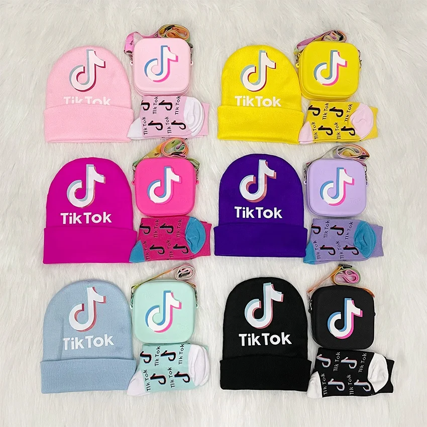 

Fashion Tik Tok Winter Hats Socks and Purses Set Kids Hand Bags Little Girls Crossbody Purses and Handbags for Women Luxury, Customized color