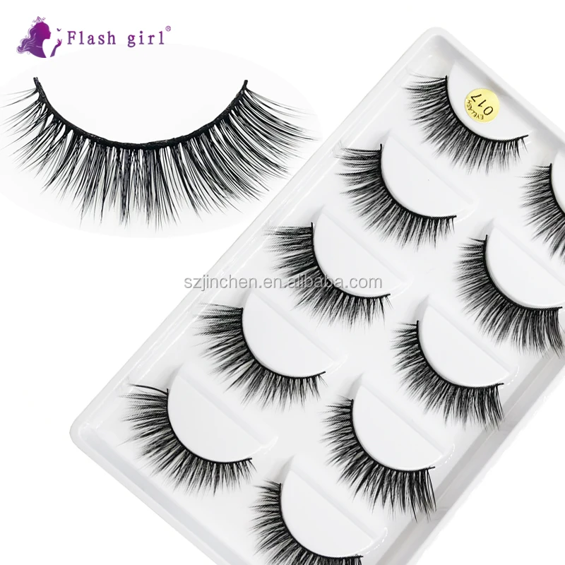 

Top quality 017 new style 5 pairs 3d mink full strip eyelashes with packaging