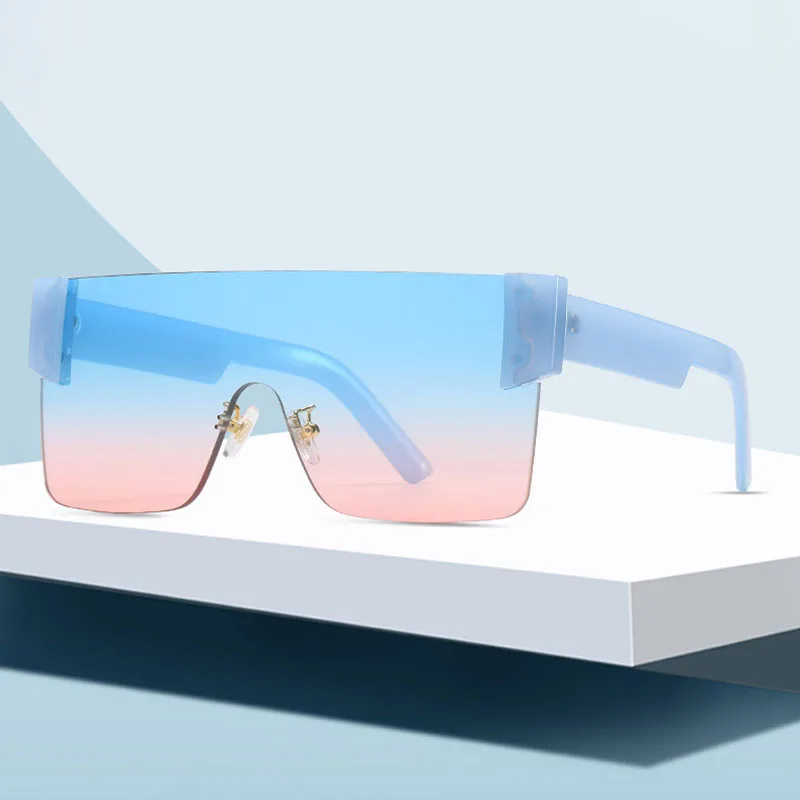 

Fashionable Oculos de Sol Vintage One Piece Lens Rimless Oversized Square Sunglasses for Men Women