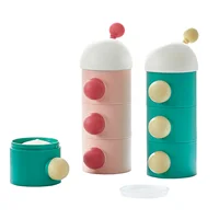 

KUB cute mushroom portable airtight travel infant formula dispenser baby food storage compartment grid box milk powder container