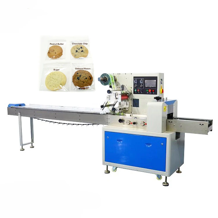 
Horizontal biscuit cracker flow wrapping packaging machine manufacturers packing machine for chocolate cheese bread 