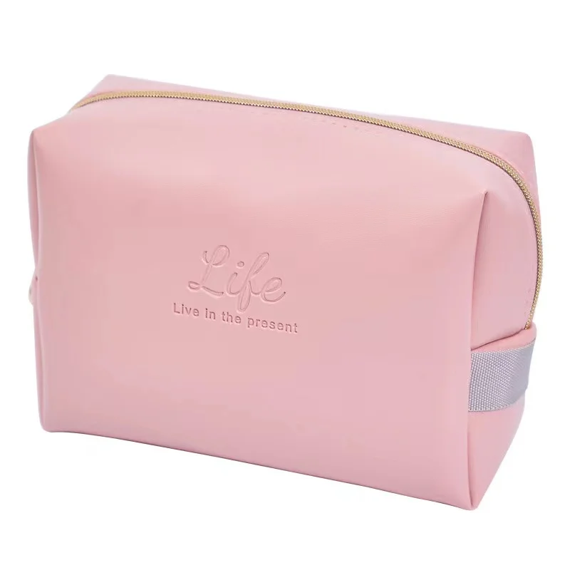 

Hot sell Girls Portable Travel Makeup Bag Small PU Vegan Leather Cosmetic Pouch Waterproof Wash Bag Bolso de Cosmeticos, Dark green, pink, gray