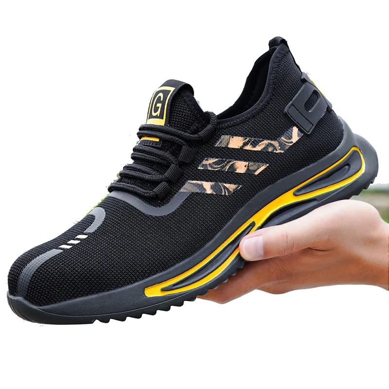 

Hot Selling Industrial Protective Fashion Breathable Work Boot Casual Trainers Steel Toe Safety Shoes for Men /safety shoes, Black
