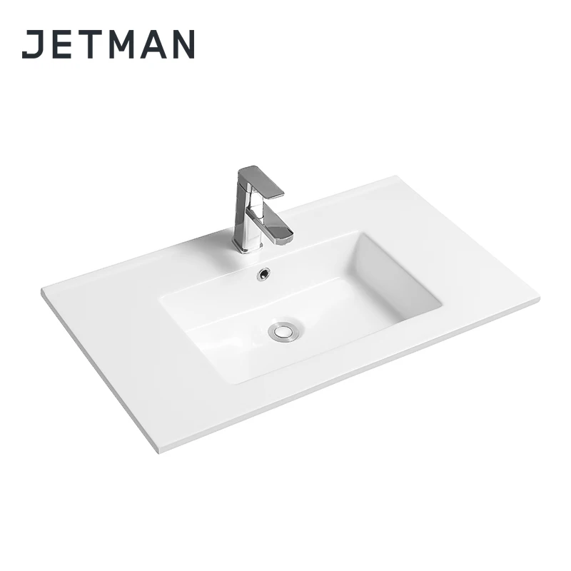 
JM4012-81 810*460*160 hot sale rectangular thin edge cabinet bathroom wash basin sink 