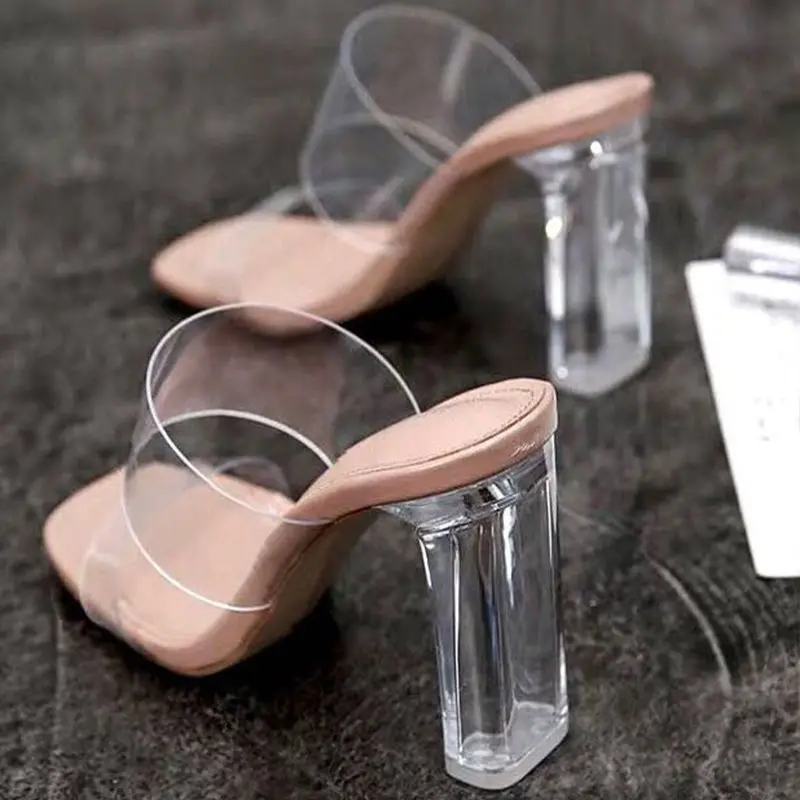 

Wholesale See Through High Heel Designer Slippers Fashion Crystal Sexy Sandals For Women And Ladies, Picture shows