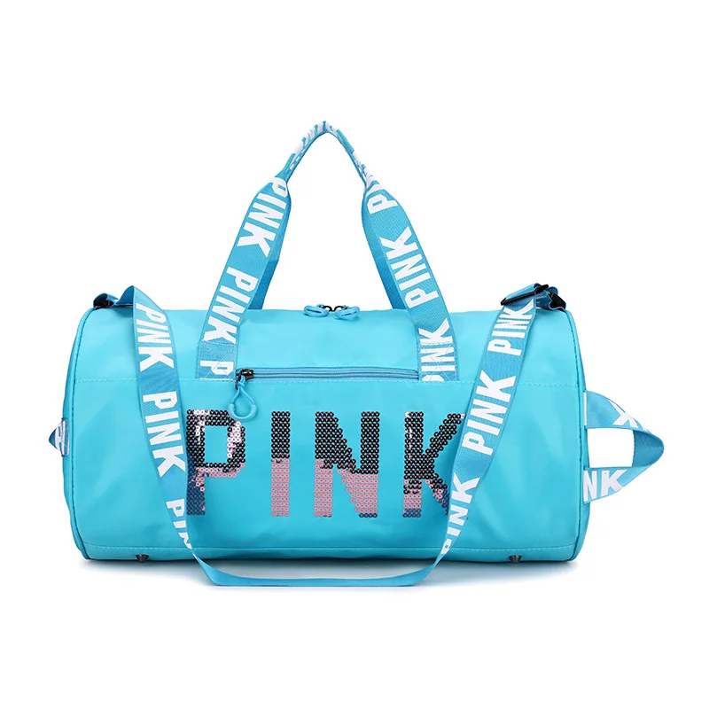 

Free shipping Large capacity 14 color PINK duffle bag travel bag fashion women glitter duffle bag women, Yellow, red, wine red, purple, green, blue