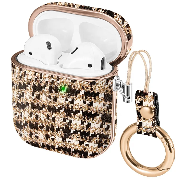 

High Quality Luxury Hard Case for AirPods Earphone Case with Hook for Apple Airpods 2 1 Charging Full Protective Leather Case, Multi colors