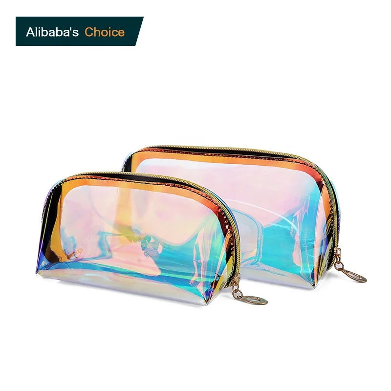 

Personalized transparent TPU Holographic cosmetic bag bolsos maquillaje laser pvc makeup bag, Colors