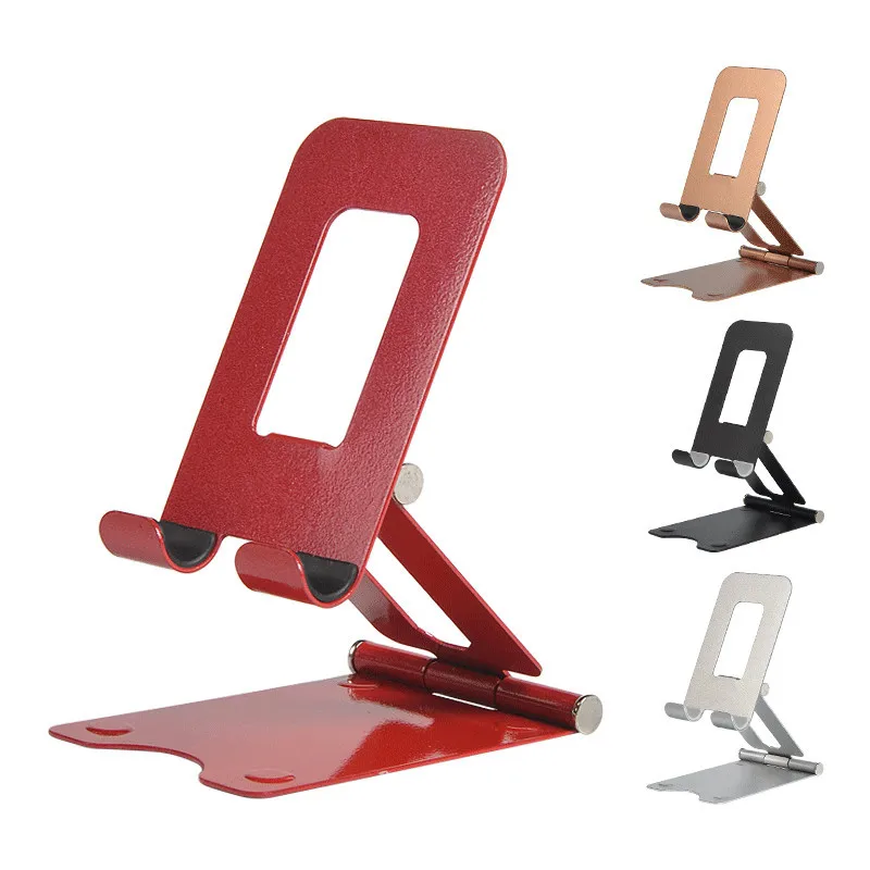 

Custom Universal Adjustable Solid Portable Aluminum Metal Desk Support Bracket Dock Mobile Phone Stand Holder for iPhone Samsung, Silver/gold/red/black