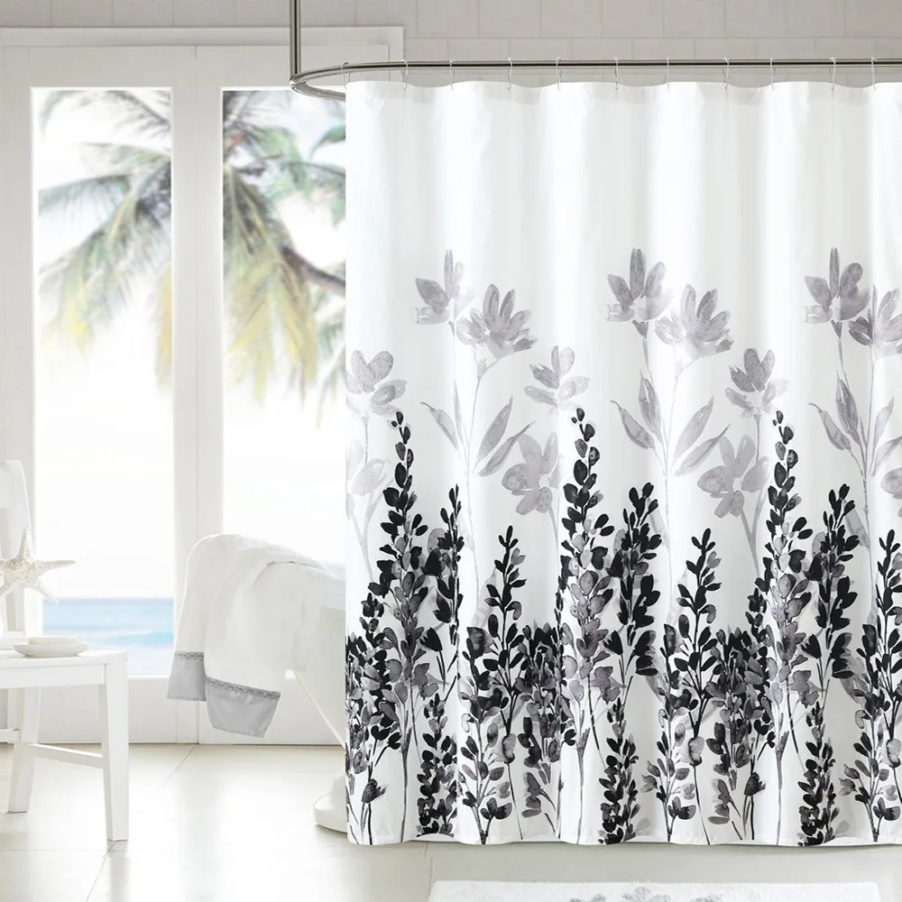 

Simple Custom Printed Mirage Teal Series Polyester Shower Curtain, Customized color