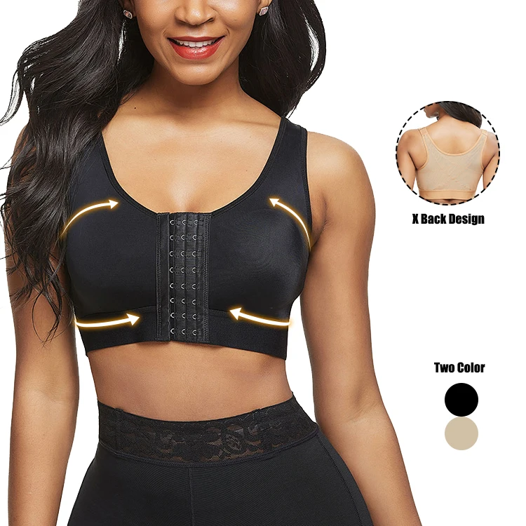 

New Listing High Elastic Adjustable Shoulder Straps Crop Top Women Post Sugery Compression Bra