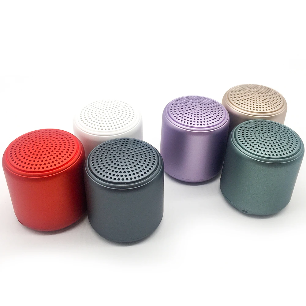 

2020 High Quality TWS Mini Metal Portable Music Wireless Speaker Excellent Sound Quality Portable Vibration mp3 Speaker, Red, black, white, purple, dark green, gold