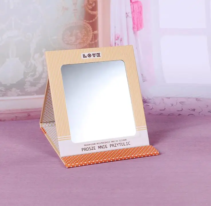 

Best Selling Custom Logo Portable Hand Mirror Square Shape Folding Makeup Pocket Mirror for Travel