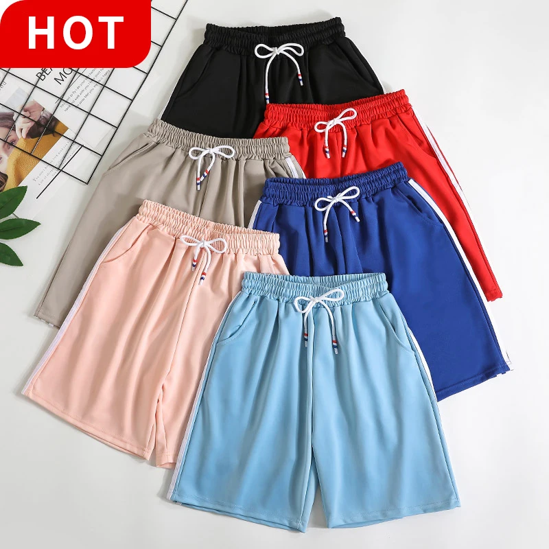 

Loose Black Fitness Gym Sports Jogger Polyester Summer Shorts For Women, Red, gray, black, pink, blue, sky blue