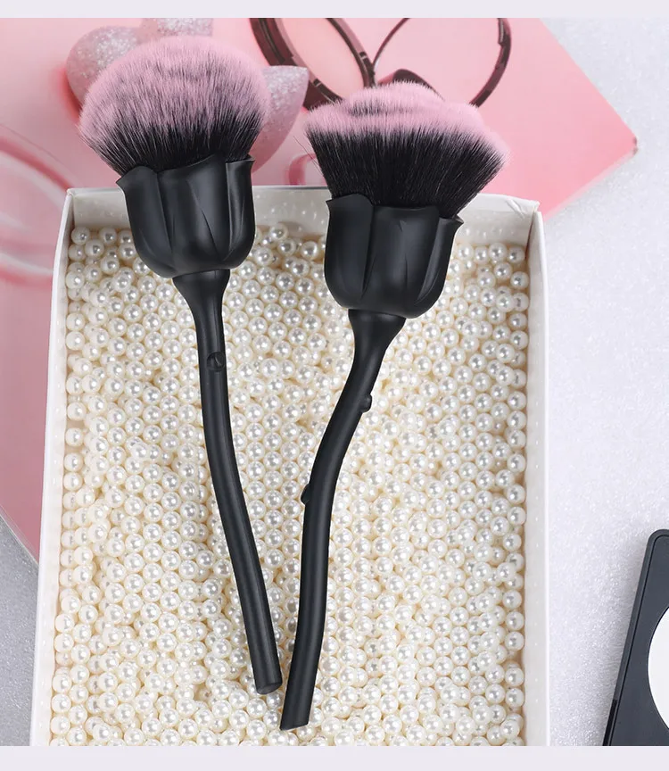 

Wholesale Cheap Rose Nail Brush Cleaning Dust Rose Flower Nail Art Tool nail supply tools, Black
