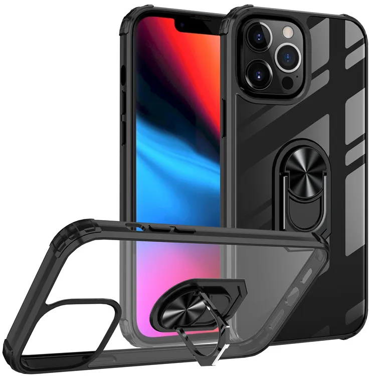 

New product acrylic tpu transparent shockproof mobile phone holder back cover case for iphone 13