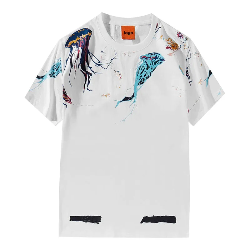 

Splash ink t shirt premium men 100% cotton drop shoulder heavyweight t-shirts pour hommes