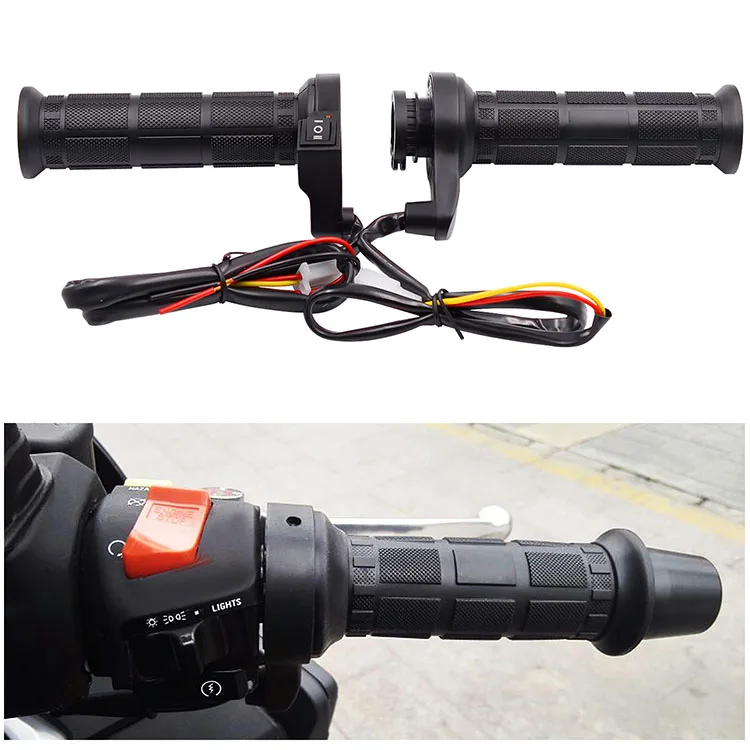 

WUPP Heated Grips Motorcycle Hot Grip Waterproof Adjustable 12V Electric Heating Handle Grips for Motorbike