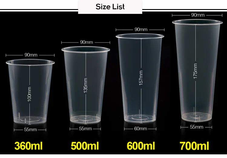 Bubble Tea Cup Size Guide