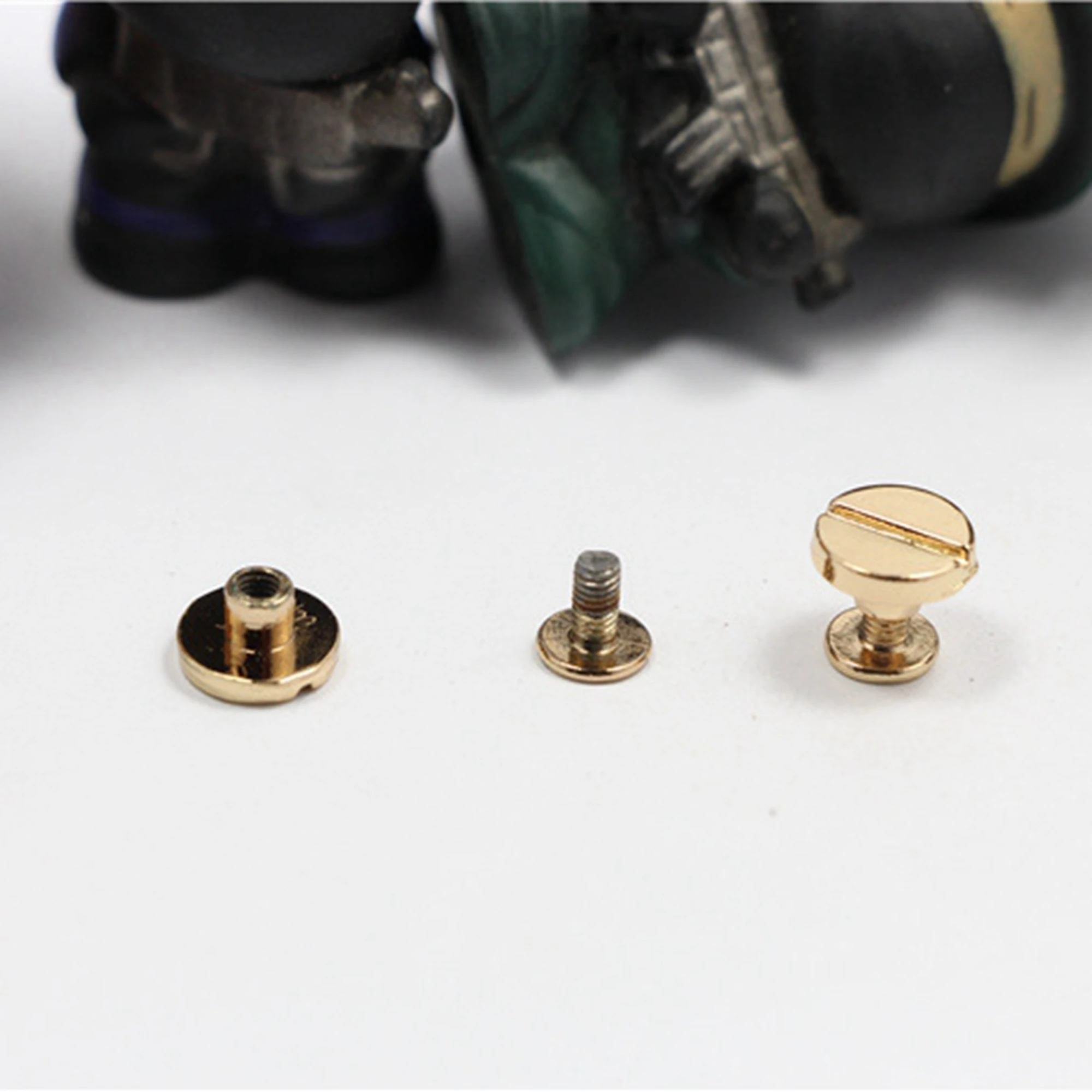 

Ivoduff Belt Button Head Screws Chicago Binding Screws Leather Accessories Rivet, Gold