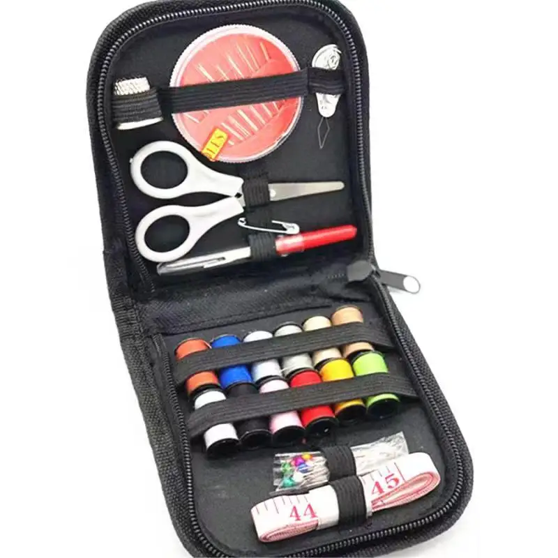 

Batch Fabric portable black sewing kit mini thread set sewing needle tool Amazon hot selling 10 piece set bag
